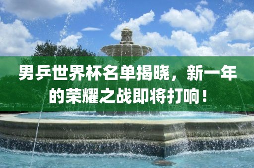 男乒世界杯名单揭晓，新一年的荣耀之战即将打响！