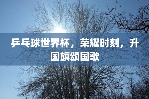 乒乓球世界杯，荣耀时刻，升国旗颂国歌