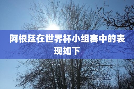 阿根廷在世界杯小组赛中的表现如下