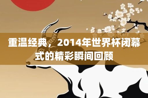 重温经典，2014年世界杯闭幕式的精彩瞬间回顾