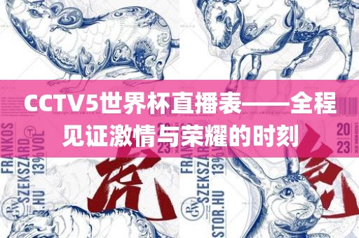 CCTV5世界杯直播表——全程见证激情与荣耀的时刻