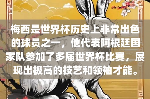 梅西是世界杯历史上非常出色的球员之一，他代表阿根廷国家队参加了多届世界杯比赛，展现出极高的技艺和领袖才能。