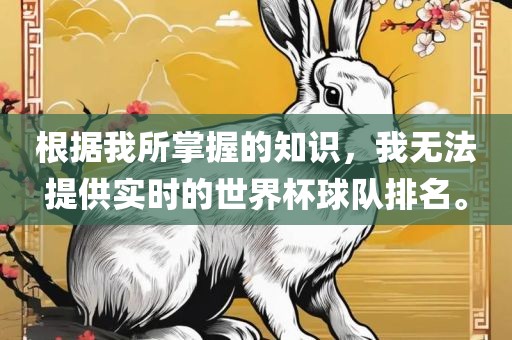 根据我所掌握的知识，我无法提供实时的世界杯球队排名。