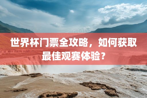 世界杯门票全攻略,如何获取最佳观赛体验?