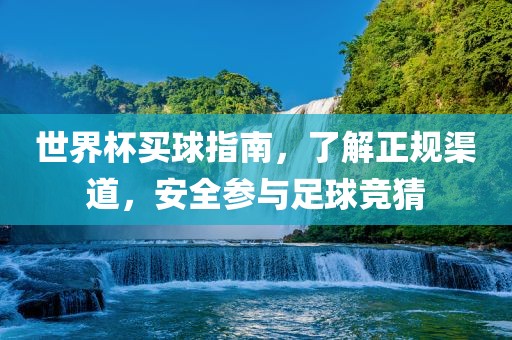 世界杯买球指南，了解正规渠道，安全参与足球竞猜