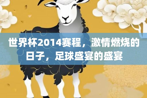 世界杯2014赛程，激情燃烧的日子，足球盛宴的盛宴