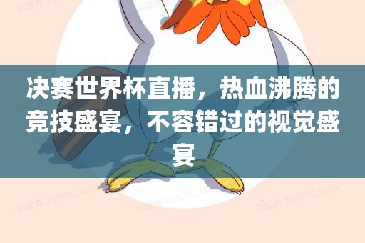 决赛世界杯直播，热血沸腾的竞技盛宴，不容错过的视觉盛宴