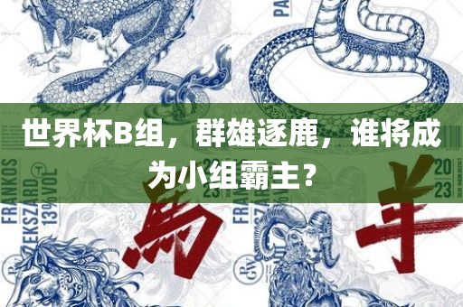 世界杯B组，群雄逐鹿，谁将成为小组霸主？