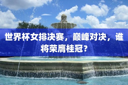 世界杯女排决赛，巅峰对决，谁将荣膺桂冠？