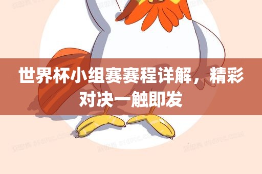 世界杯小组赛赛程详解，精彩对决一触即发