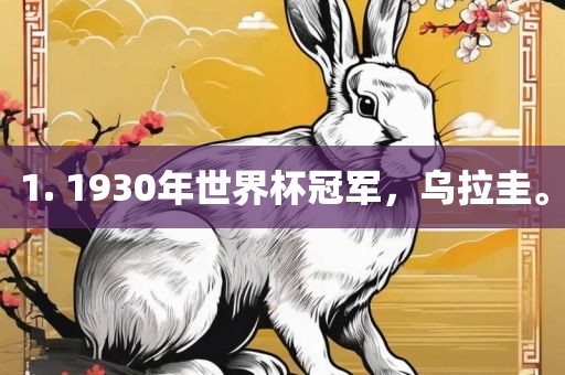 1. 1930年世界杯冠军，乌拉圭。