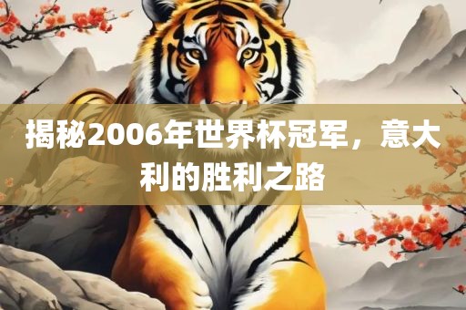 揭秘2006年世界杯冠军,意大利的胜利之路