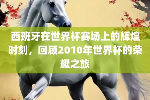 西班牙在世界杯赛场上的辉煌时刻，回顾2010年世界杯的荣耀之旅