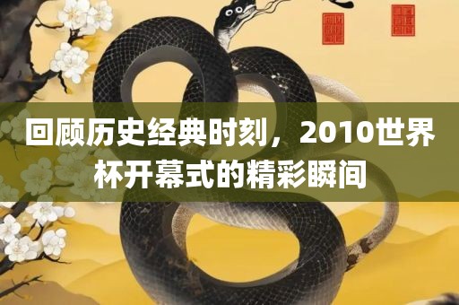 回顾历史经典时刻，2010世界杯开幕式的精彩瞬间