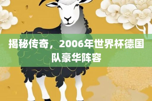 揭秘传奇，2006年世界杯德国队豪华阵容