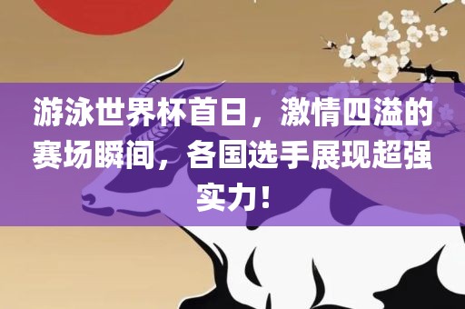 游泳世界杯首日,激情四溢的赛场瞬间,各国选手展现超强实力!