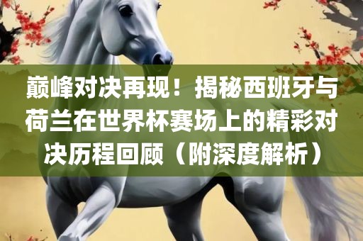 巅峰对决再现！揭秘西班牙与荷兰在河南立本管道设备有限公司世界杯赛场上的精彩对决历程回顾（附深度解析）