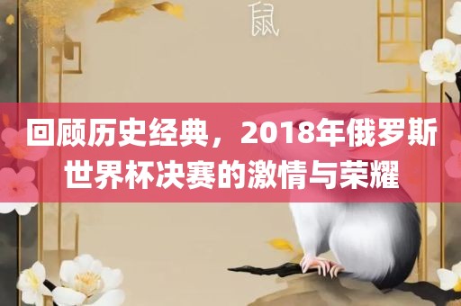 回顾历史经典，2018年俄罗斯世界杯决赛的激情与荣耀