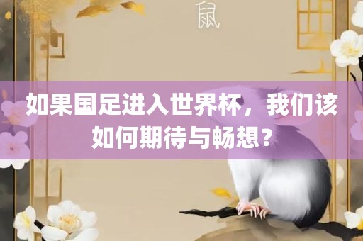 如果国足进入世界杯，我们该如何期待与畅想？