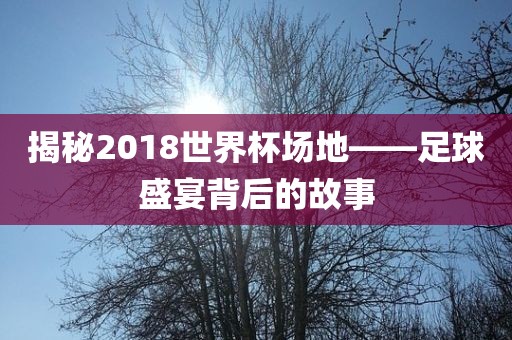 揭秘2018世界杯场地——足球盛宴背后的故事