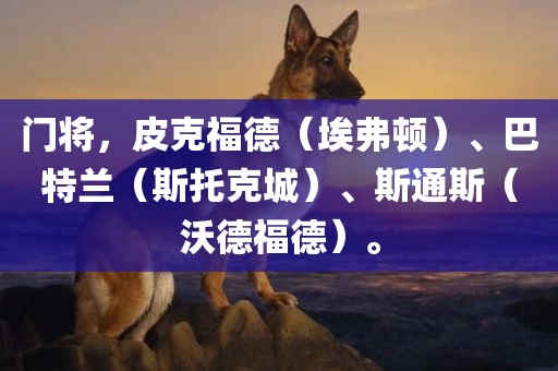 门将，皮克福德（埃弗顿）、巴特兰（斯托克城）、斯通斯（沃德福德）。