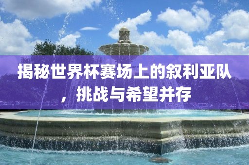 揭秘世界杯赛场上的叙利亚队，挑战与希望并存