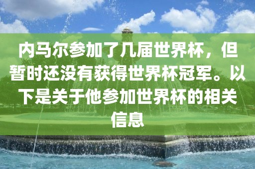 内马尔参加了几届世界杯，但暂时还没有获得世界杯冠军。以下是关于他参加世界杯的相关信息